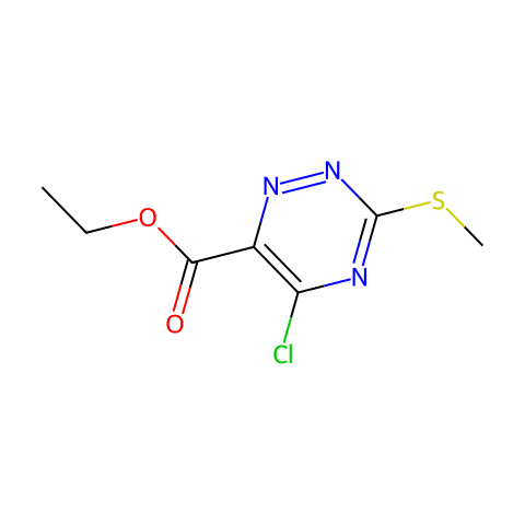 3-甲硫基-5-氯-6-甲酸乙酯-1,2,4-三嗪结构图