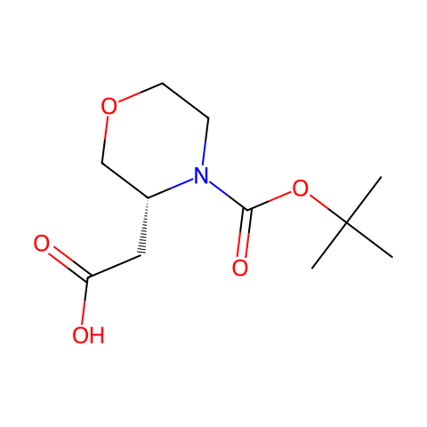 (R)-4-BOC-3-吗啉乙酸结构图