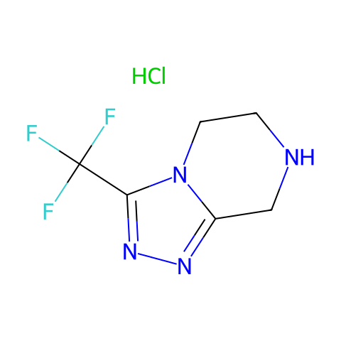 3-(三氟甲基)-5,6,7,8-四氢-[1,2,4]三唑并[4,3-a]吡嗪盐酸盐结构图