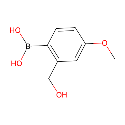 2-HYDROXYMETHYL-4-METHOXYPHENYLBORONIC ACID结构图
