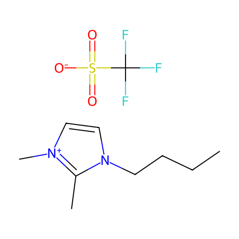 1-丁基-2,3-二甲基咪唑鎓三氟甲烷磺酸盐结构图