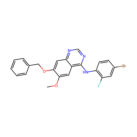 7-(benzyloxy)-N-(4-bromo-2-fluorophenyl)-6-methoxyquinazolin-4-amine结构图