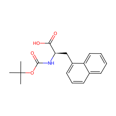 Boc-3-(1-萘基)-D-丙氨酸结构图