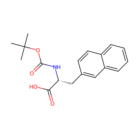 Boc-3-(2-萘基)-D-丙氨酸结构图