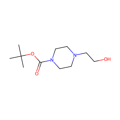 叔丁基-4-(2-羟乙基)哌嗪-1-羧酸酯结构图