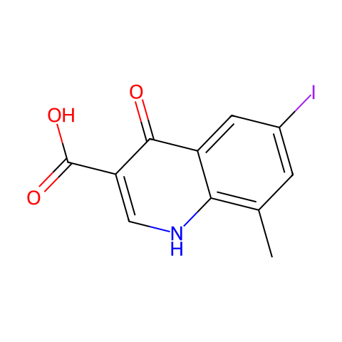 6-Iodo-8-methyl-4-oxo-1,4-dihydro-3-quinolinecarboxylic acid结构图