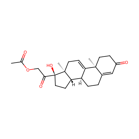 孕甾-4,9(11)-二烯-17α,21-二醇-3,20-二酮21-醋酸酯结构图
