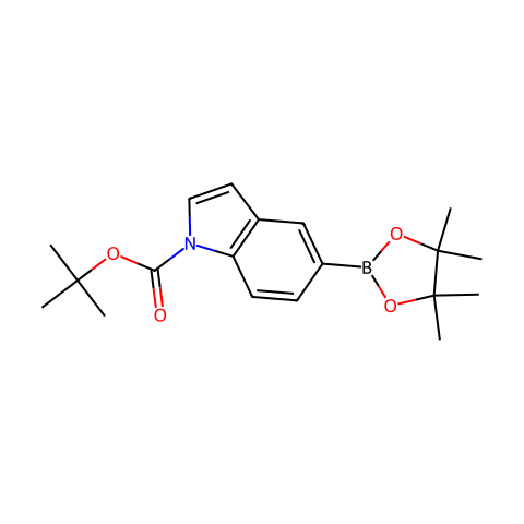 Tert-Butyl 5-(4,4,5,5-Tetramethyl-1,3,2-Dioxaborolan-2-yl)Indole-1-Carboxylate结构图