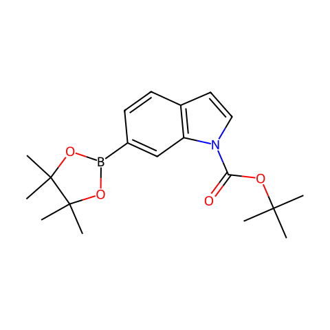 6-(4,4,5,5-四甲基-1,3,2-二氧杂硼烷-2-基)-1H-吲哚-1-羧酸叔丁酯结构图