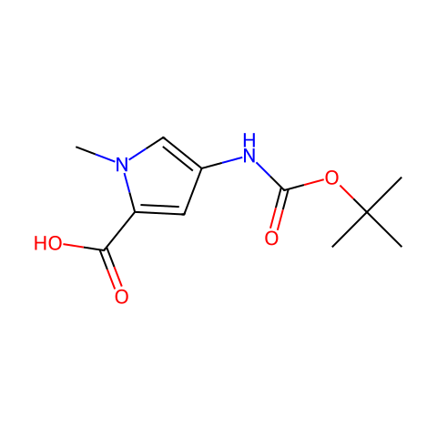 4-(Boc-Amino)-1-Methylpyrrole-2-Carboxylic Acid结构图