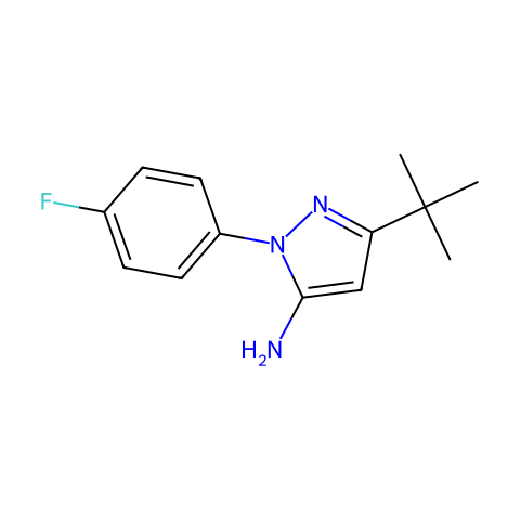3-TERT-BUTYL-1-(4-FLUOROPHENYL)-1H-PYRAZOL-5-AMINE结构图