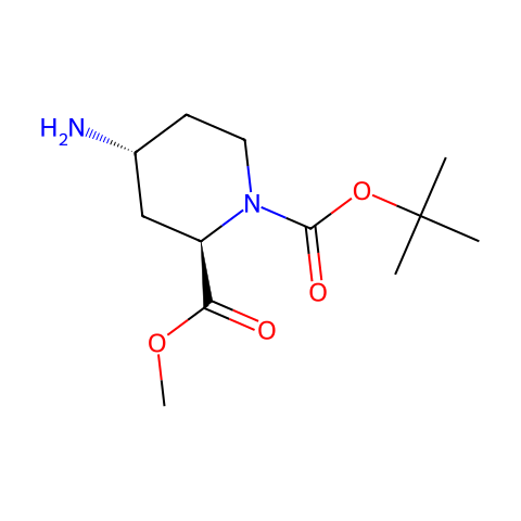 (2R,4R)-4-氨基-1,2-哌啶二甲酸 1-叔丁基 2-甲基酯结构图