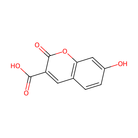 7-Hydroxycoumarin-3-carboxylic acid结构图