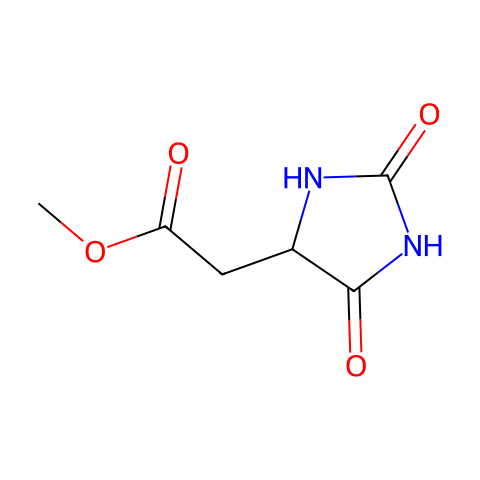 2-(2，5-二氧代咪唑烷-4-基)乙酸甲酯结构图