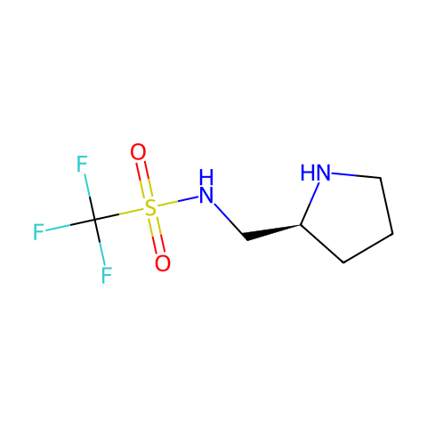 N-[(2S)-2-吡咯烷甲基]-三氟甲磺酰胺结构图