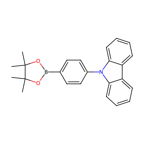 9-[4-(4,4,5,5-四甲基-1,3,2-二氧杂环戊硼烷-2-基)苯基]-9H-咔唑结构图