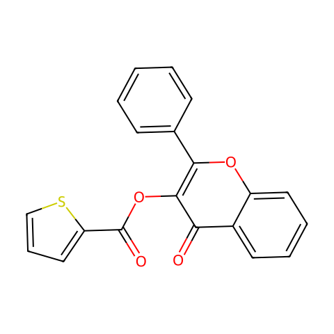 3-(2-噻吩甲酰氧基)黄酮结构图