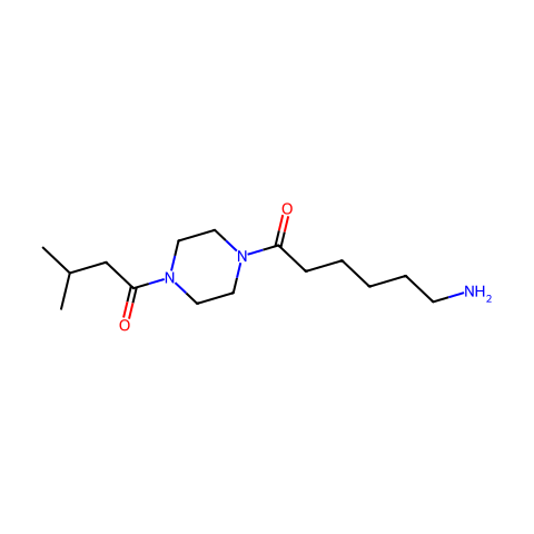 6-氨基-1-[4-(3-甲基丁酰)哌嗪-1-基]己烷-1-酮结构图
