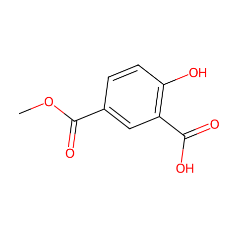 2-hydroxy-5-(methoxycarbonyl)benzoic acid结构图