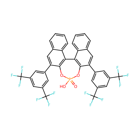 (R)-3,3'-双(3,5-双三氟甲氧基苯基)-1,1'-联-(2-萘酚)磷酸酯结构图