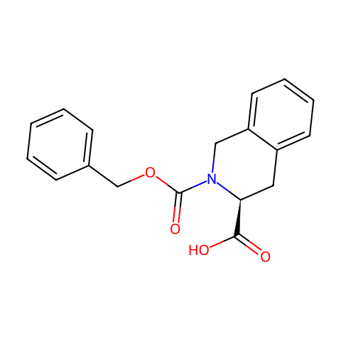 (3S)-2-苄氧羰基-1,2,3,4-四氢异喹啉-3-羧酸结构图