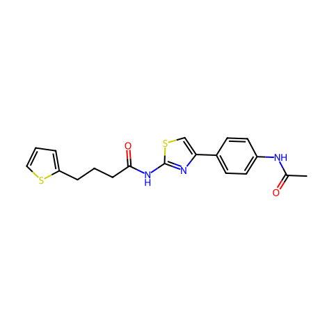 N-(4-(4-Acetamidophenyl)thiazol-2-yl)-4-(thiophen-2-yl)butanamide结构图