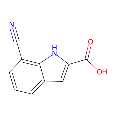 7-cyano-1H-indole-2-carboxylic acid结构图