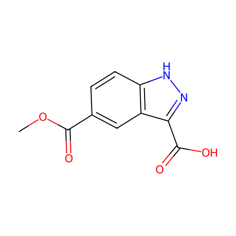 5-methoxycarbonyl-1H-indazole-3-carboxylic acid 分子结构图