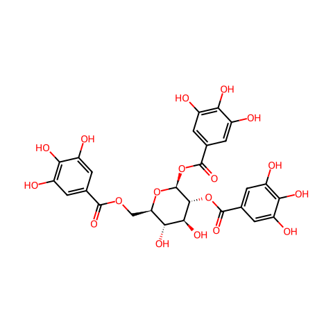 1,2,6-三-O-没食子酰-β-D-吡喃葡萄糖结构图