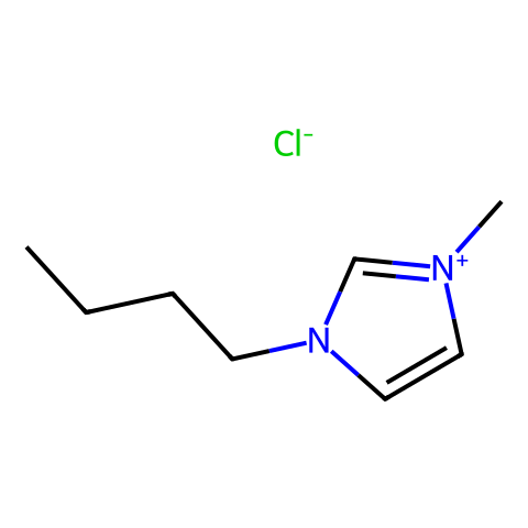1-丁基-3-甲基咪唑氯盐结构图