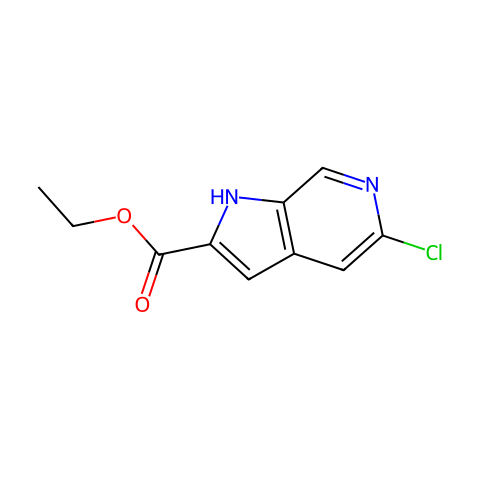 5-氯-1H-吡咯并[2,3-C]吡啶-2-甲酸乙酯结构图