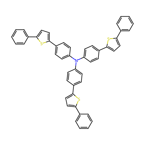 三[4-(5-苯基噻吩-2-基)苯基]胺结构图