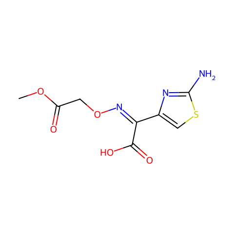 (Z)-2-(2-氨基噻唑-4-基)-2-甲氧羰基甲氧亚氨基乙酸结构图