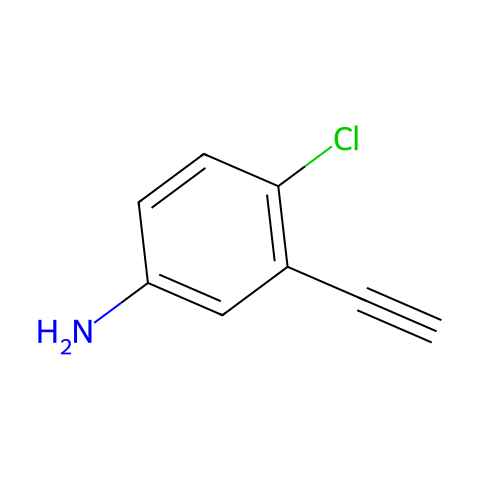BenzenaMine, 4-chloro-3-ethynyl-结构图