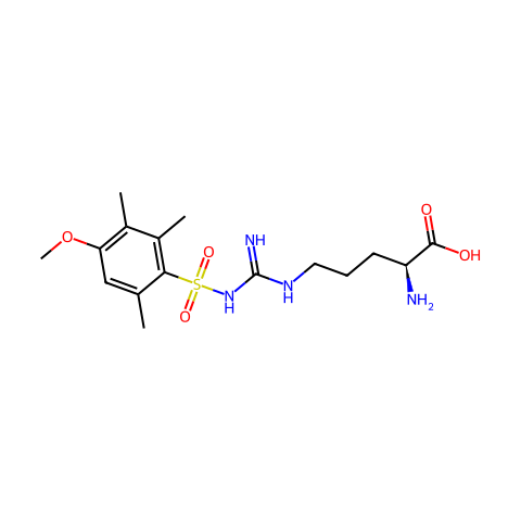 Nω-(4-甲氧基-2,3,6-三甲基苯磺酰基)-L-精氨酸结构图