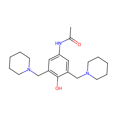 Acetamide, N-[4-hydroxy-3,5-bis(1-piperidinylmethyl)phenyl]-结构图