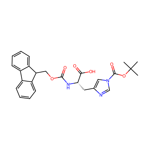 FMOC-BOC-组氨酸结构图