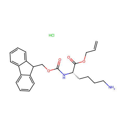 N2-[芴甲氧羰基]-L-赖氨酸烯丙酯单盐酸盐结构图