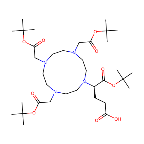 (4R)-5-(tert-butoxy)-5-oxo-4-{4,7,10-tris[2-(tert-butoxy)-2-oxoethyl]-1,4,7,10-tetraazacyclododecan-1-yl}pentanoic acid结构图