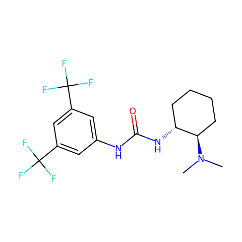 [N-[3,5-双(三氟甲基)苯基L]-N'-[(1R,2R)-2-(二甲氨基)环己基]脲]结构图