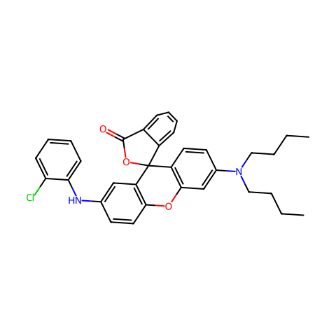 2'-(2-氯苯胺基)-6'-(二丁氨基)荧烷结构图