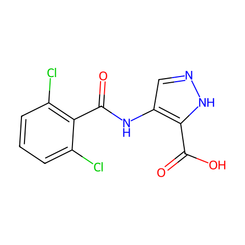 1H-Pyrazole-3-carboxylic acid, 4-[(2,6-dichlorobenzoyl)amino]-结构图