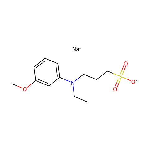 N-乙基-N-(3-磺丙基)-3-甲氧基苯胺钠盐结构图