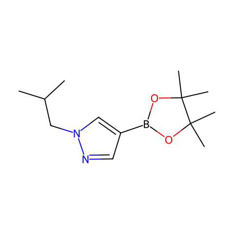 1-异丁基-4-(4,4,5,5-四甲基-1,3,2-二氧硼烷-2-基-1H-吡唑结构图