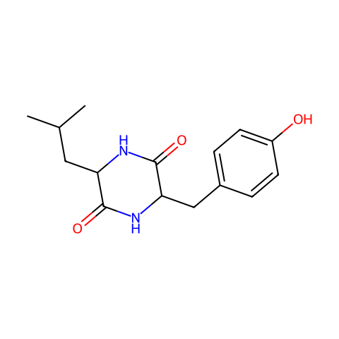 Cyclo(Tyr-Leu)结构图