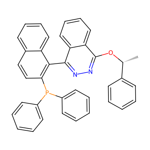 (R)-(+)-4-[2-(二苯基膦基)-1-萘基]-N-[(R)-1-苯基乙氧基]酞嗪结构图