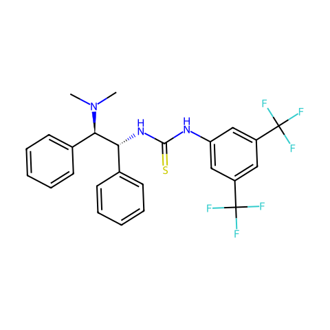 N-[3,5-双(三氟甲基)苯基]-N'-[(1R,2R)-2-(二甲基氨基)-1,2-二苯基乙基]硫脲结构图