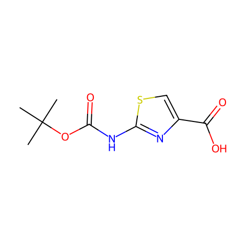 2-Boc-氨基噻唑-4-羧酸结构图