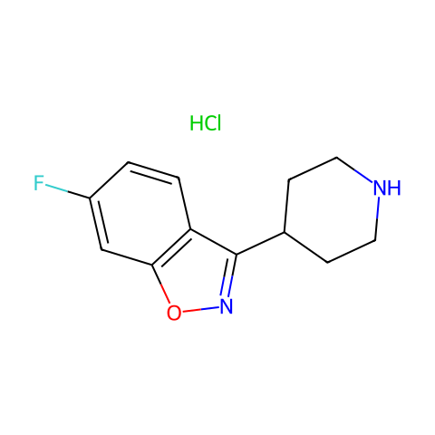 6-氟-3-(4-哌啶基)-1,2-苯并异噁唑盐酸盐结构图