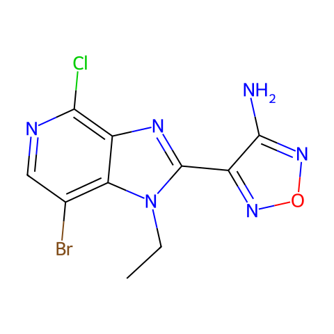 4-(7-bromo-4-chloro-1-ethyl-1H-imidazo[4,5-c]pyridin-2-yl)-1,2,5-oxadiazol-3-amine结构图